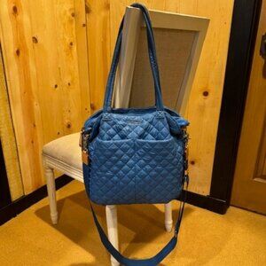 MZ Wallace Metro Quatro Tote in bright ocean blue